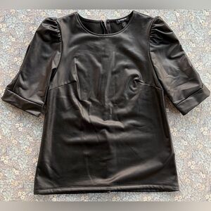 Express Black Faux Leather Top